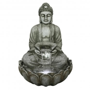 Grey/Black Sitting Buddha