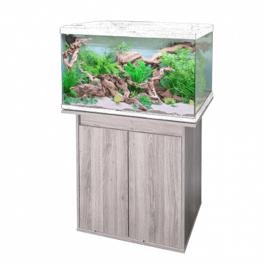 Aquaone Lifestyle 125 - Aquarium White & Grey Arizona Oak Cabinet Set Bundle