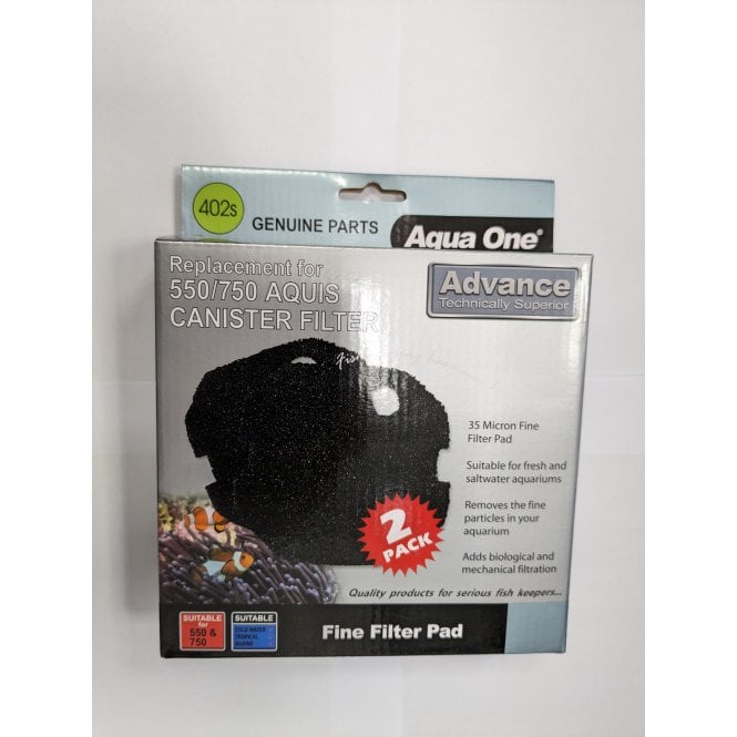 Aqua One  Aquis 1050/1250 Coarse Filter Pad 403s - 2 Pack - Blue