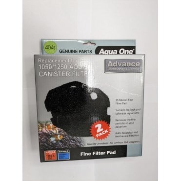 Aqua One Aquis 1050/1250 Fine Filter Pad 404s - 2 Pack - Black