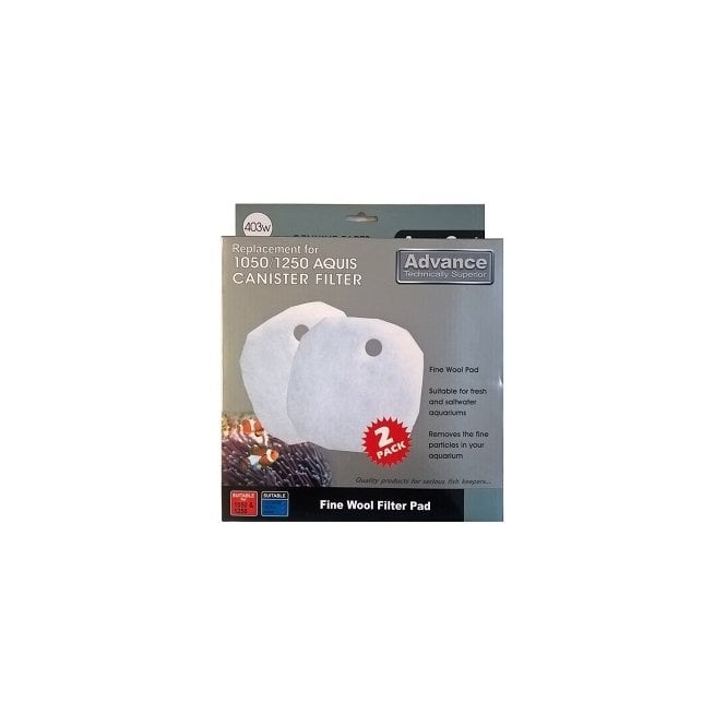 Aqua One  Aquis 1050/1250 Fine Wool Filter Pad 403w - 2 Pack - White
