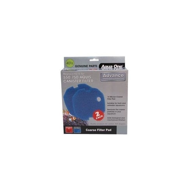 Aqua One  Aquis 550/750 Coarse Filter Pad 401s - 2 Pack - Blue