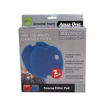 Aqua One Aquis 550/750 Coarse Filter Pad 401s - 2 Pack - Blue