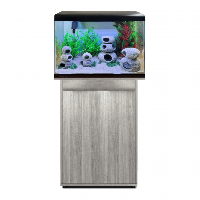 Aqua One  Lifestyle Classic 72 Black Aquarium & Grey Arizona Oak Cabinet