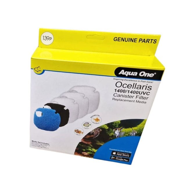 Aqua One  Media Pack - Ocellaris 1400/1400UV (3x wool, 1 black sponge, 1 blue sponge) 139P