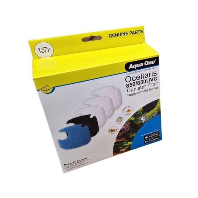Aqua One  Media Pack - Ocellaris 850/850UV (3x wool, 1 black sponge, 1 blue sponge) 137P