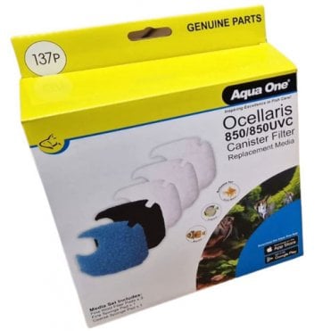 Aqua One Media Pack - Ocellaris 850/850UV (3x wool, 1 black sponge, 1 blue sponge) 137P
