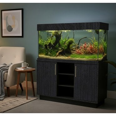 Aqua One OakStyle 145 - Aquarium Only - Black Obsidian Smoked Oak