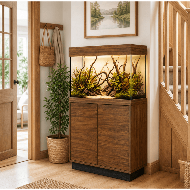 Aqua One  OakStyle 145L - Aquarium and Cabinet - Kansas Truffle Walnut