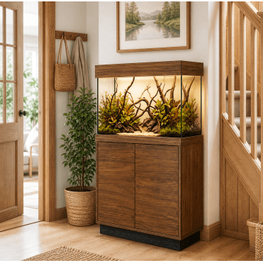 Aqua One OakStyle 145L - Aquarium and Cabinet - Kansas Truffle Walnut