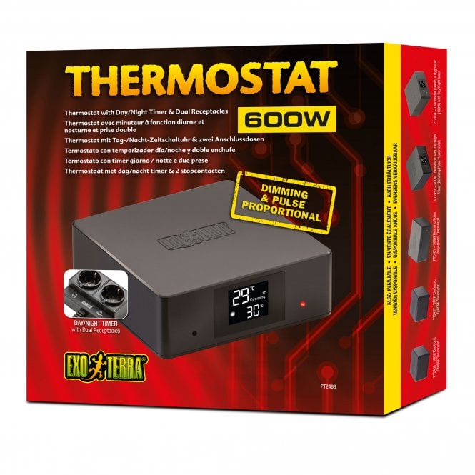 Exo Terra  600w Thermostat with Day/Night Timer & Dual Sockets