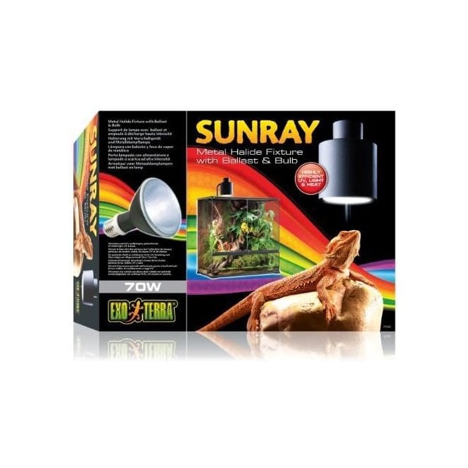 Exo Terra  Sunray Reptile Metal Halide Bulb & Holder 70w Uva/Uvb Heat All In 1