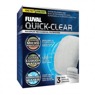 Fluval Quick-Clear for 106/206, 107/207 Canister Filter, 3-Pack