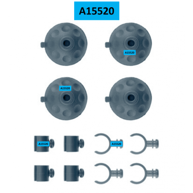 Fluval Suction Cups with Clips for 05, 06, 07 Canister Filter & Spray Bar Kit, 1.57