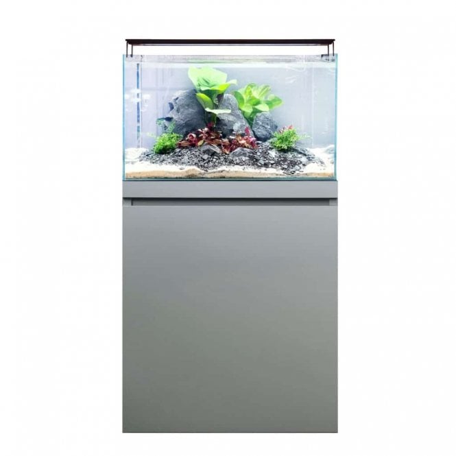 Fluval Visi-White 60 Kit - Aquarium and Cabinet - Dusty Grey/Hunton Oak