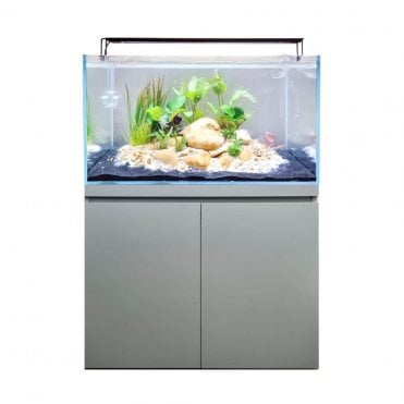 Visi-White 90 Kit - Aquarium and Cabinet - Dusty Grey/Hunton Oak