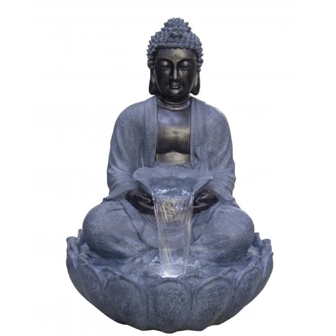Garden Creations Giant Grey/Black Sitting Buddha