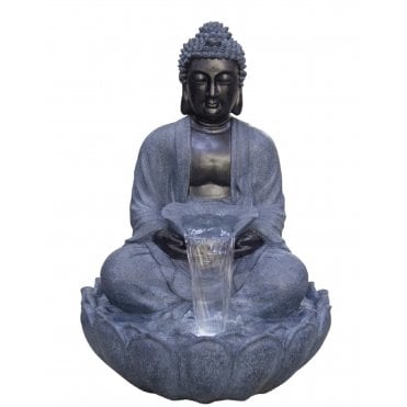 Giant Grey/Black Sitting Buddha