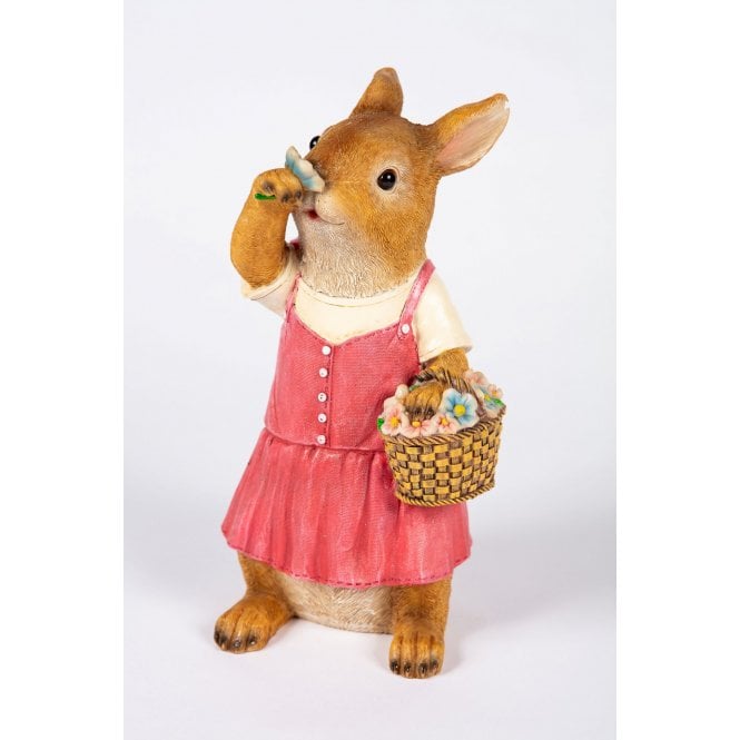 Garden Creations Girl Rabbit Picking Flowers