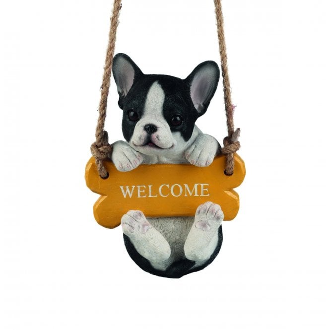 Garden Creations Welcome Bulldog on Swing