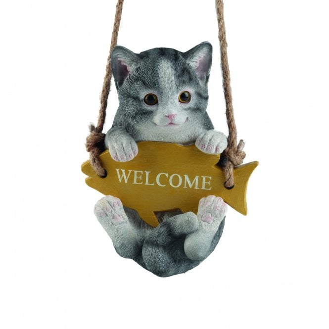 Garden Creations Welcome Cat on Swing