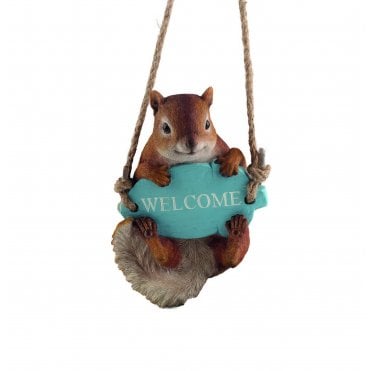 Welcome Squirrel on Swing