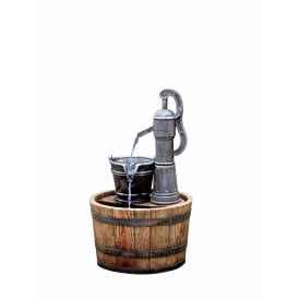 Pump on Wooden Barrel