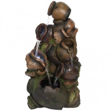 Stacked Pouring Brown Pots