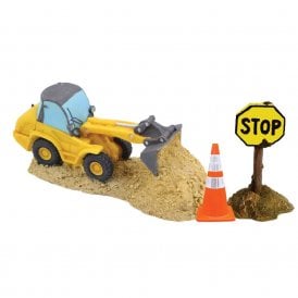 Digger, Cone and Stop Sign