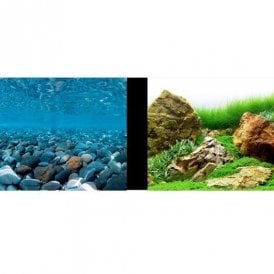 Marina Double Sided Aquarium Background, Stoney River/Japanese Garden Scenes