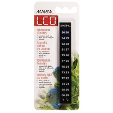 Marina LCD Aquarium Thermometer 19 to 30c 66 to 88f