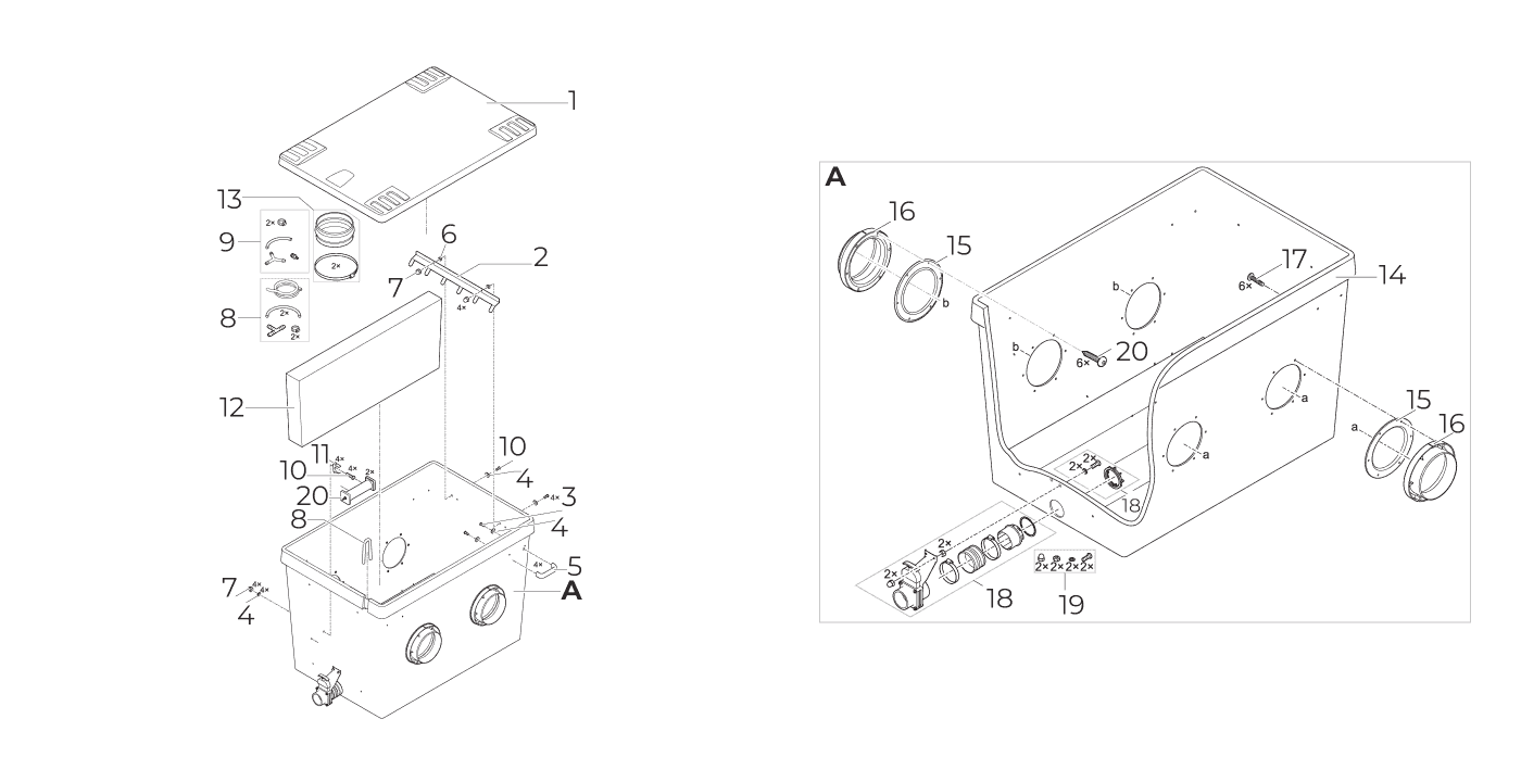 Oase ProfiClear Premium XL Standing Bed Spare Parts