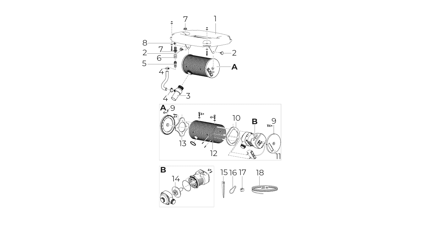 Oase AquaAir Eco 250 Spare Parts