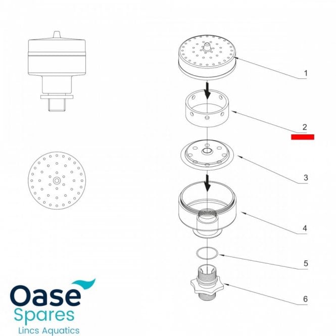Oase - Spares PVC-ring 63 x 3 x 23 drilled 10
