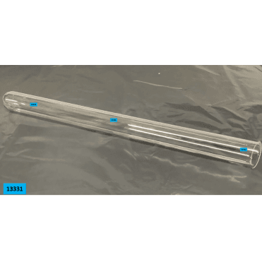 Quartz glass D44 x 518 with rim