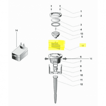 Spare lamp holder LunAqua 10 cpl.