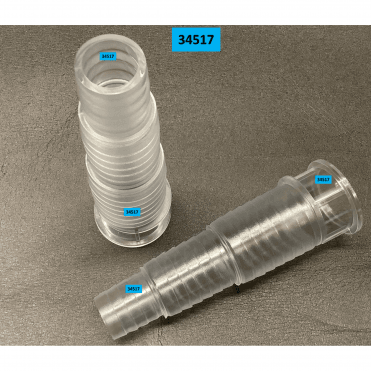 Stepped hose tail 1 1/2" clear 
