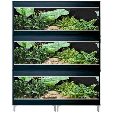 Repti-Home Vivarium Large Three Tier Black Bundle
