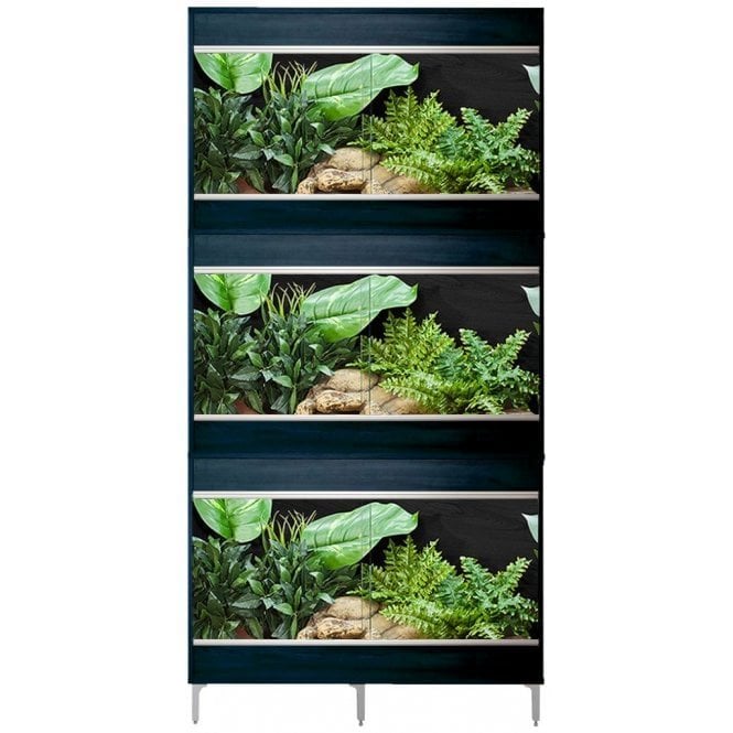 VivExotic Repti-Home Vivarium Small Three Tier Black Bundle