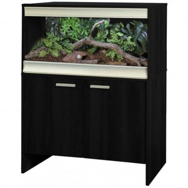 VivExotic Viva+ Medium Vivarium with Cabinet Black Bundle